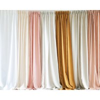 2Er Set Leinenvorhänge Mit Multifunktionalem Überschriftband, Wohnzimmervorhänge, Halbtransparente Leinenvorhänge, Handgefertigte von LinenHandmadeStudio