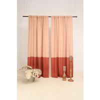 Set Mit 2 Leinen-Farbblockvorhängen, Stangenvorhängen, Multifunktionale Überschriftvorhänge, Halbtransparente Leinenvorhänge von LinenHandmadeStudio