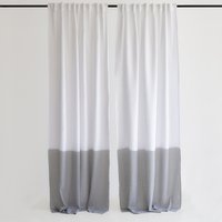 Set Mit 2 Leinen-Farbblockvorhängen, Stangenvorhängen, Multifunktionale Überschriftvorhänge, Halbtransparente Leinenvorhänge von LinenHandmadeStudio
