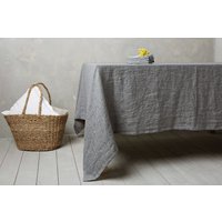 Leinen Tischdecke-Leinen Tischdecke-Tischdecke-Washed Linen Tischdecke.breite 145 cm X Länge Nach Belieben von LinenHomeDecor