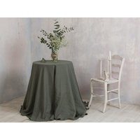 Leinen Tischdecke-Runde Tischdecke-Extra Große Runde Tischdecke in Salbei Grün - Tischwäsche-Tischdecke-Gewaschene Tischdecke von LinenHomeDecor