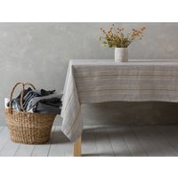 Leinen Tischdecke-Tischdecke-streifende Leinentabelle Leinen-Dining Tischdecke - Breite 57" X Custom Länge Exklusiv Tischwäsche von LinenHomeDecor