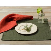 Leinen Tischsets - Gewaschenes Tischsets 14, 5 "' X 17, 7 | 37 cm 45 cm Set Von 2-4-6 von LinenHomeDecor