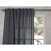 Leinen Vorhang-Leinen Drapieren - Panel in Dunkel Grau -Leinen Mit Versteckten Hinteren Laschen-Custom Länge X Breite 140 cm von LinenHomeDecor