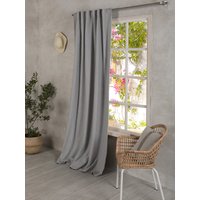 Leinenvorhang-Leinen Panel in Hellgrau Mit Versteckten Hinteren Laschen-Gefütterter Leinen Paneel Verdunkelbarem Futter-Breite 52 "'(132 cmx von LinenHomeDecor