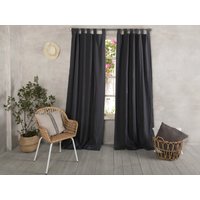 Leinenvorhang-Leinen Panel-Dunkelgrau Leinen Drapieren-Gefüttert Panel Mit Verdunkeln Futter-Breite 52 "'(132 cm X Benutzerdefinierte Länge von LinenHomeDecor