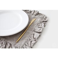 Geraffte Leinen Tischsets Für Tisch Dekor. Steingewaschenes Geweichtes Tischset Geraffte Leinen Tischsets Für Tisch Dekor. Steingewaschenes Geweichtes Tischset von LinenHomeStudio