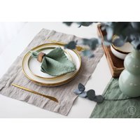 Leinen Tischsets Für Tischdekoration. Stonewashed Softened Platzsets von LinenHomeStudio