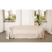 Überwurf Leinen Couch Natürlicher Sofa Große Bettdecke Slipcover Bett Cover Bauernhaus Dekor Muttertag Geschenk von LinenHygge