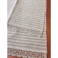 Natürliche Graue Handgewebt Tischwäsche Läufer Tischdecke Hütte Dekor Hand Gemacht Geschenk von LinenLatvia