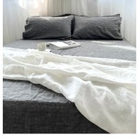 3Er Set Shabby Chic 100% Leinen Bettlaken Bettüberwurf Tagesdecke Top Blatt Kissenbezüge von LinenLegend