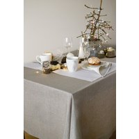 Breite Silberne Leinen Tischdecke Metallic Hochzeit Tischdecke Extra Lange Hanukkah Naturtischdecke Glitzernde Weihnachtsfeier Tischdeko von LinenLifeIdeas