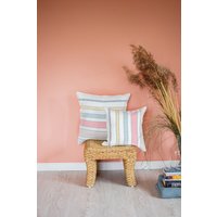 Gestreiftes Weißes Set Mit 2 Kissenbezügen Farben, Bettbezüge Aus Getreidesackleinen, Dekorative Sofakissen, Boho-Heimcouch, Bunte Wurfkissen von LinenLifeIdeas