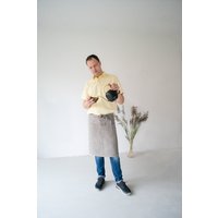 Halbschürze Aus Natürlichem Leinen, Unisex-Taillen-Küchenschürze Mit Einer Großen Tasche von LinenLifeIdeas