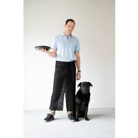 Schwarze Halblange Schürze Aus Natürlichem Leinen Unisex-Taillenküchenschürze Mit Taschen An Den Seiten Kochschürze Langen Riemen Geschenk Für von LinenLifeIdeas