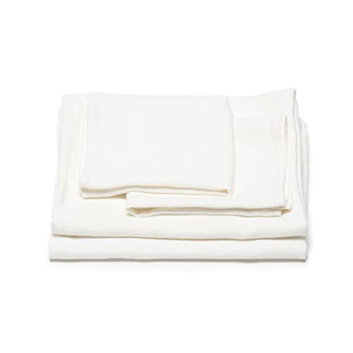 LinenMe 02582 Handtuchset, 2 große Handtücher und 2 Handtücher, weiß von LinenMe