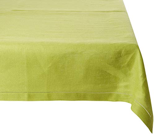 LinenMe 140 x 320 cm Tischdecke Regenwald Grün Leinen Emilia 0242703 von LinenMe