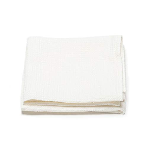 LinenMe 33 x 50 cm Set mit 2 Handtüchern und Gästehandtüchern Weiß Leinen/Baumwolle Wafer 0010302 von LinenMe