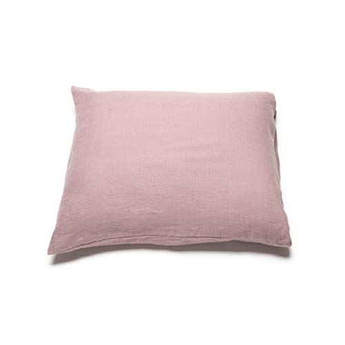 LinenMe Kissenbezug 40x80 Leinen - Luxuriöse Kopfkissenbezug 100% Leinen - Gewaschene Leinen Bettwäsche Antiallergische - Pillow Case - Staubige Rose von LinenMe