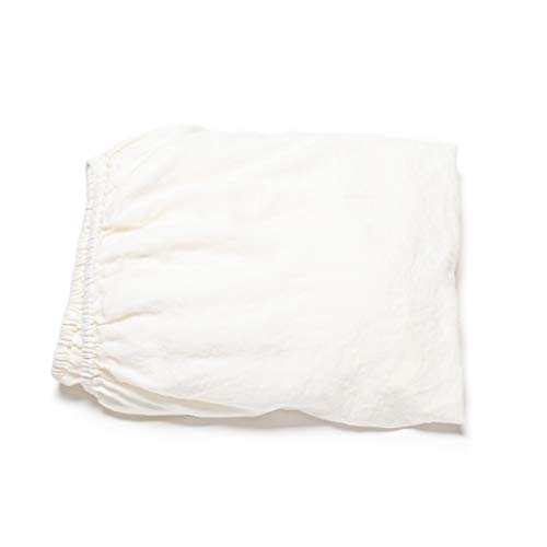 LinenMe Gewaschene Spannbettlaken 140x220cm, 100% Leinen - Bettwäsche Bettlaken mit Gummizug - Spannbetttuch, Fitted Sheet 140x220 - AUS WEIß von LinenMe