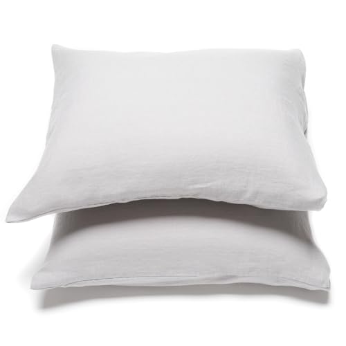 LinenMe Kissenbezug 80x80 Leinen 2er Set - Luxuriöse Kopfkissenbezug 100% Leinen - Gewaschene Leinen Bettwäsche Antiallergische - Pillow Case von LinenMe