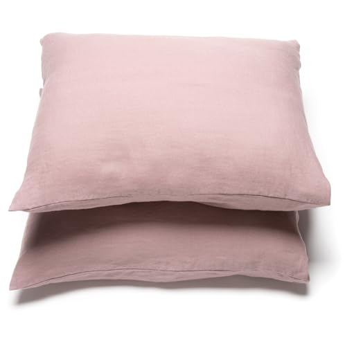 LinenMe Kissenbezug 80x80 Leinen 2er Set - Luxuriöse Kopfkissenbezug 100% Leinen - Gewaschene Leinen Bettwäsche Antiallergische - Pillow Case von LinenMe