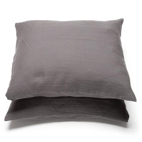 LinenMe Kissenbezug 80x80 2er Set - Luxuriöse Kopfkissenbezug Aus 100% Leinen - Gewaschene Antiallergische Bettwäsche - Pillow Case von LinenMe