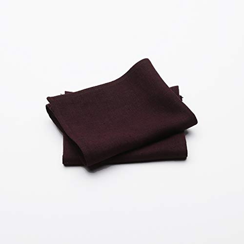 LinenMe Lara Set mit 2 Geschirrtuch Leinen 100%, 42x70 cm Lara - Leinentuch mit Aufhänger - Geschirrtücher & Küchentücher in Aubergine - Super saugfähig - Hergestellt in Litauen von LinenMe