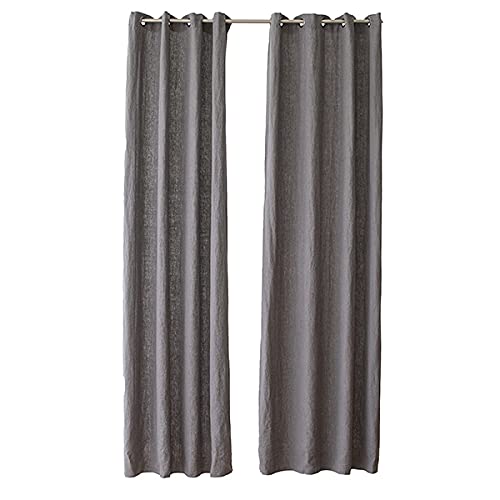 LinenMe Leinen Vorhänge mit Ösen Terra - Gardinen Leinen 100% - Natürliche leinenvorhänge für Fenster Schlafzimmer Wohnzimmer - Stahlgrau von LinenMe