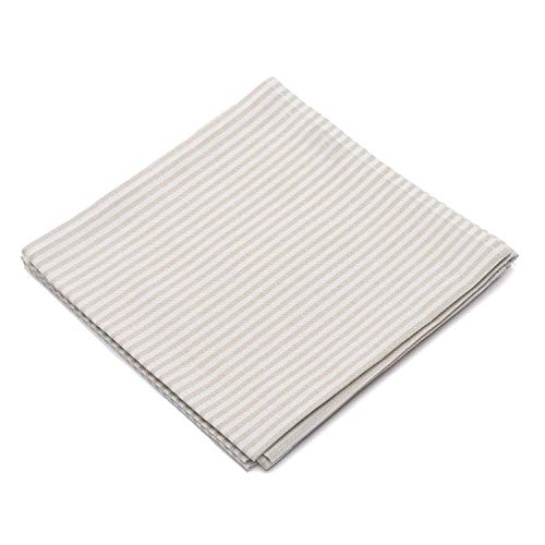 LinenMe Set 4 Stoffservietten Leinen Jazz - Leinenservietten 53% Leinen 47% Baumwolle - Servietten Stoff - BEIGE GESTREIFT - 51x51 cm von LinenMe