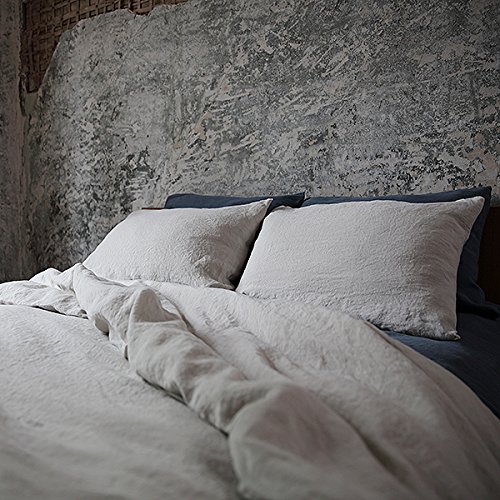 LinenMe Set aus Stonewashed, Silberner Bettwäsche von LinenMe