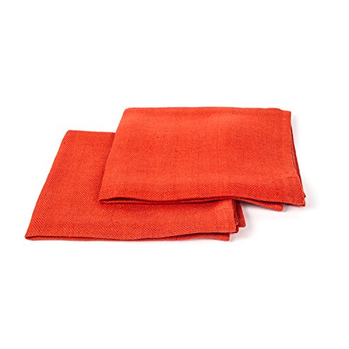LinenMe Lara Set mit 2 Geschirrtuch Leinen 100%, 42x70 cm Lara - Leinentuch mit Aufhänger - Geschirrtücher & Küchentücher in Orange - Super saugfähig - Hergestellt in Litauen von LinenMe
