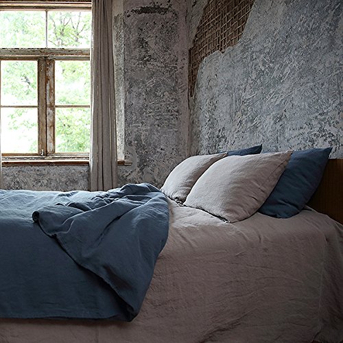 LinenMe Taupe Vorgewaschenes Bed Leinen-Spannlaken, Grau von LinenMe