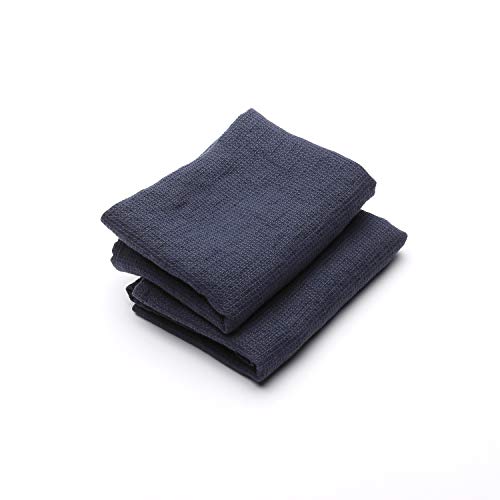 Linenme gewaschen Waffle Handtücher (Set 2), Indigo, 50,8 x 71,1 cm von LinenMe