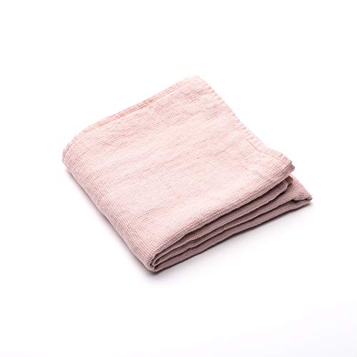 Rosa Linen Waffle Bath Towel Washed von LinenMe