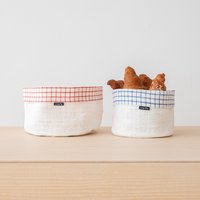 Brotkorb Aus Gingham-Leinenstoff, Aufbewahrung Von Bio-Lebensmitteln, Geschenk Leinen, Weihnachtsgeschenk von LinenMeStore