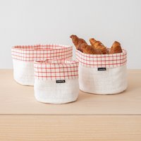 Brotkorb Aus Gingham-Leinenstoff, Aufbewahrung Von Bio-Lebensmitteln, Geschenk Leinen, Weihnachtsgeschenk von LinenMeStore