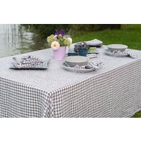 Leinen Gewaschen Tischdecke, Lila/Weiß Aus Tischplatte Leinen, Tischdecke Leinen Gewaschen Tischdecke, Lila/Weiß Aus Tischplatte Leinen, Tischdecke von LinenStory