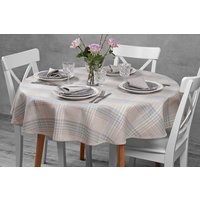 Leinen Oval, Runde Tischdecke, Pastell-Farben-Tischdecke, Pink, Grün, Grau Tischplatte, Tabellenabdeckung Leinen Oval, Runde Tischdecke, Pastell-Farben-Tischdecke, Pink, Grün, Grau Tischplatte, Tabellenabdeckung von LinenStory