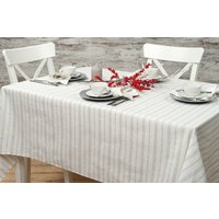 Leinen Tischdecke, Weiß, Grau Tischplatte, Weihnachts Tischdecke von LinenStory