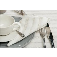 Weiß, Grau Leinen/Baumwolle 4 Servietten, Leinen Tisch-Dekoration, Esstisch Weihnachtsgeschenk Weiß, Grau Leinen/Baumwolle 4 Servietten, Leinen Tisch-Dekoration, Esstisch Weihnachtsgeschenk von LinenStory