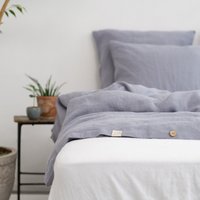 Dapple Grau Hanf Bettbezug Set. Handgemacht Aus 100% Natürlichem Und Nachhaltigem Hanfstoff. Hanfstoff Betting von LinenTalesUS