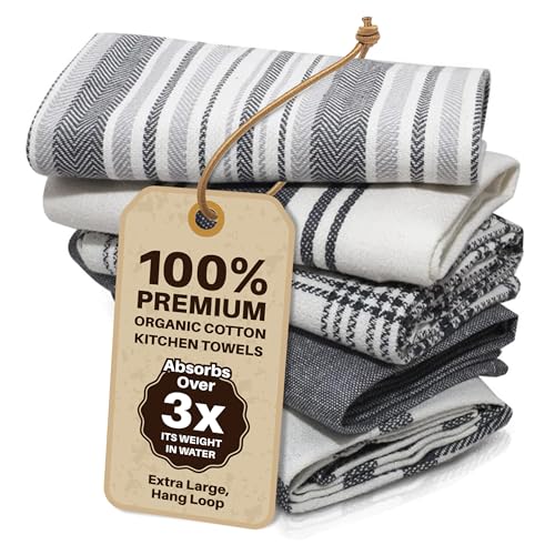 LinenWeave Packung mit 5 geschirrtücher – 100% geschirrtücher Baumwolle, 45 x 70 cm – Super saugfähiges küchentücher – Maschinenwaschbar geschirrhandtücher – küchenhandtücher (Culture 5) von LinenWeave