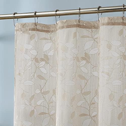 LINENZONE Spitzen-Duschvorhänge mit elegantem Blatt-Design, Größe 36 x 72, kann sowohl als rustikaler Duschvorhang als auch als moderner Duschvorhang verwendet werden, Badezimmervorhang mit gewelltem LINENZONE Spitzen-Duschvorhänge mit elegantem Blatt-Design, Größe 36 x 72, kann sowohl als rustikaler Duschvorhang als auch als moderner Duschvorhang verwendet werden, Badezimmervorhang mit gewelltem von LinenZone