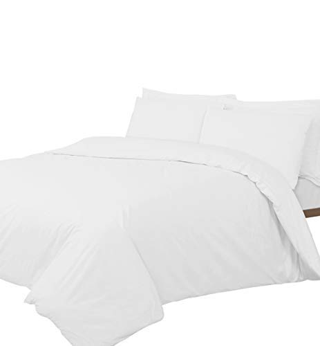 LinenZone Bettwäsche-Set aus ägyptischer Baumwolle, 400 Fäden, Kingsize-Bettbezug, Weiß von LinenZone