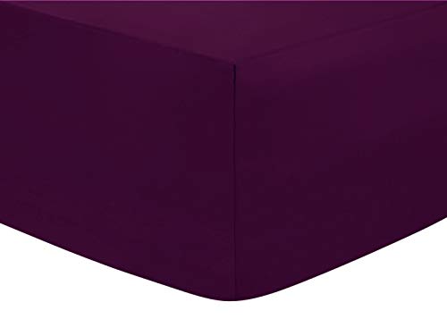 Linen Zone Spannbettlaken, extra tief, 40 cm tief, pflegeleicht, 18 Farben, für Doppelbetten, Violett von LinenZone