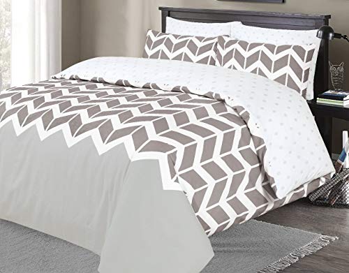 LinenZone Einzelbett, Polycotton, Chevron Grau Silber von LinenZone