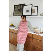 Rita Rote Gingham-Schürze - Pinafore-Schürze Gingham-Leinenschürze Schürze von Linenfox