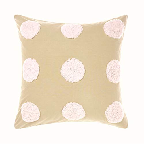 Linen House Haze Continental Kissenbezug, Baumwolle Leinen, Pink/Sand, 65 x 65cm von Linen House