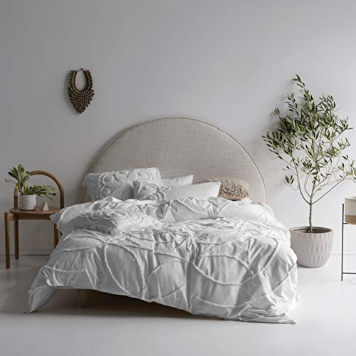 Linen House Manisha Bettbezug-Set, Baumwolle, weiß, King Size von Linenhouse